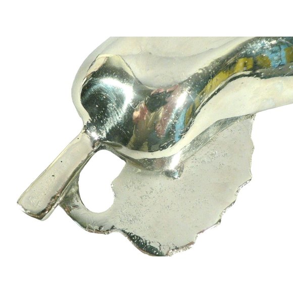 Condiment Nut Candy Dish, Pear Shaped Cast Aluminum Silver Antiqued Finish - Picture 11 of 12